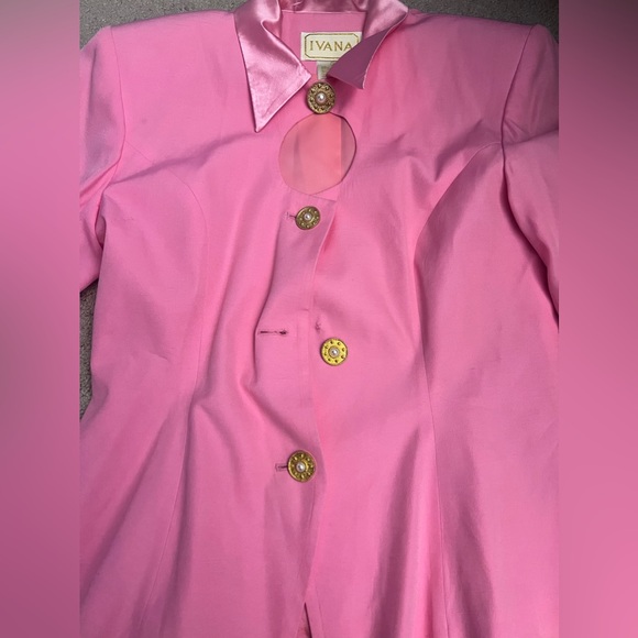 Ivana Vintage Pink Blazer Size 8 one button needs to be repaired - Picture 5 of 8